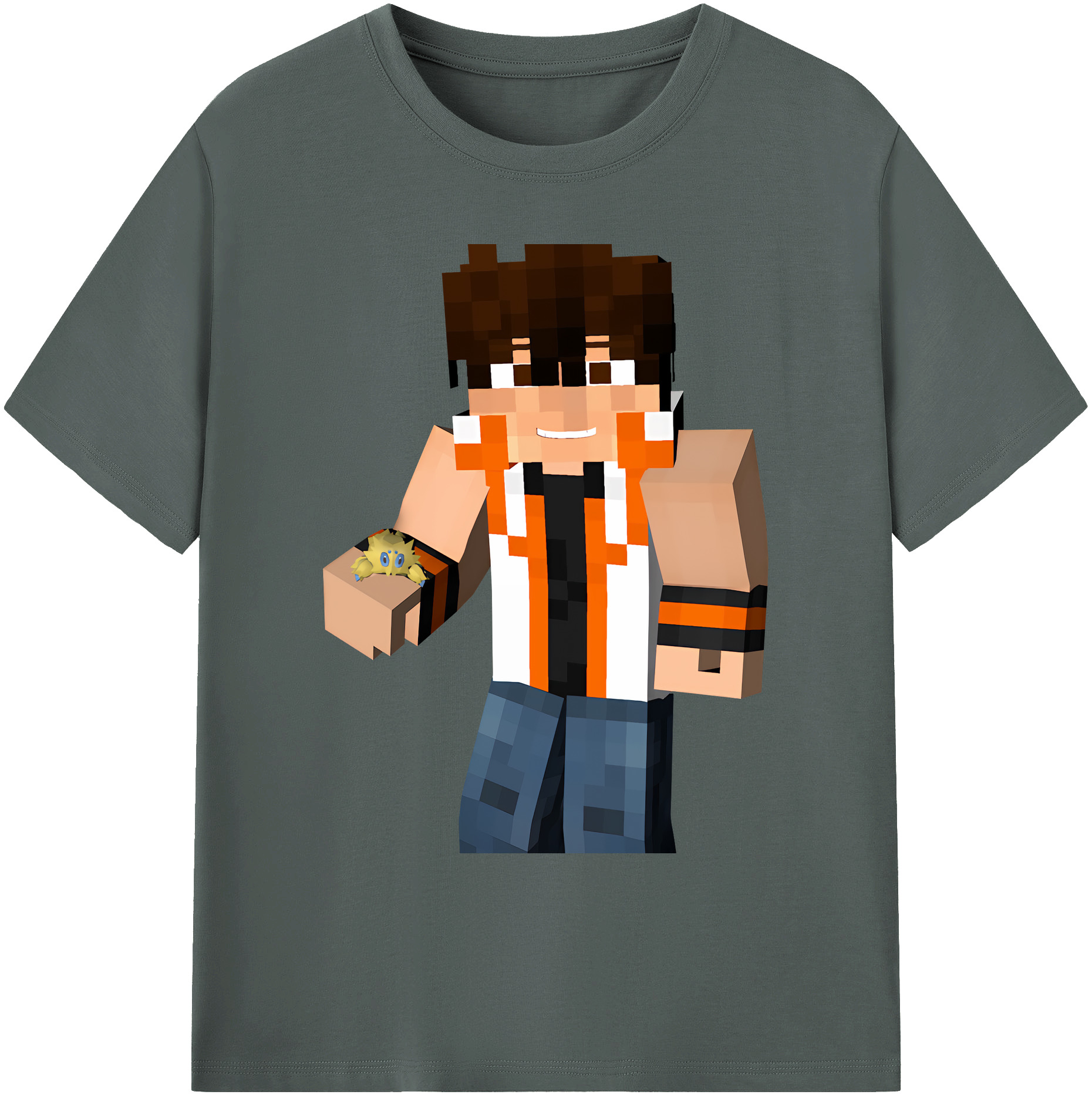 （画像用） マインクラフト ブロックの世界 Minecraft MC Block world 綿100％ メンズ半袖Tシャツ｜肌触りやわらか＆通気性
